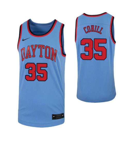Dwayne Cohill College Basketball Jersey Light Blue Dayton Flyers | Stitched Jersey RTJS 4627