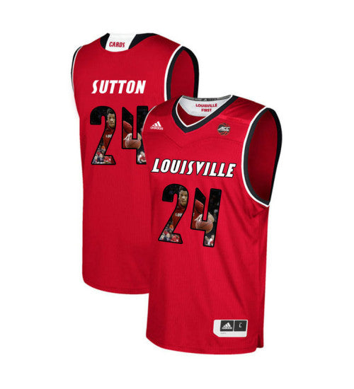 Louisville Cardinals 24 Dwayne Sutton College Basketball Jersey Red 8281 | Stitched Jersey RTJS 3467