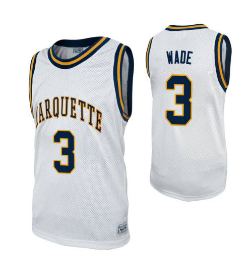 Marquette Golden Eagles 3 Dwyane Wade Alumni College Basketball Jersey White | Stitched Jersey RTJS 9098