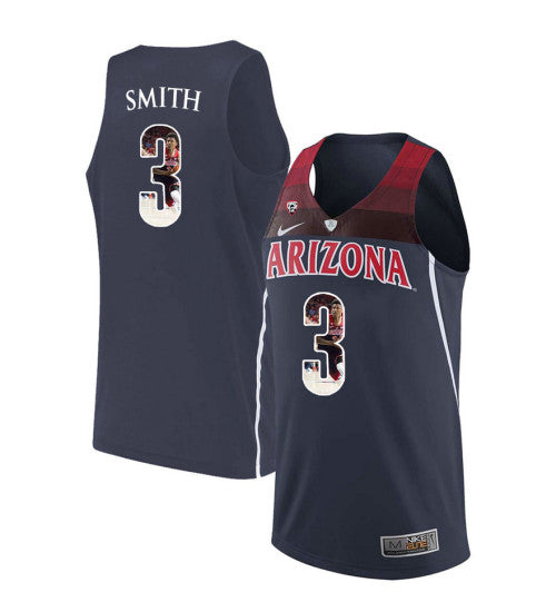 Arizona Wildcats 3 Dylan Smith College Basketball Jersey Navy 6179 | Stitched Jersey RTJS 5569