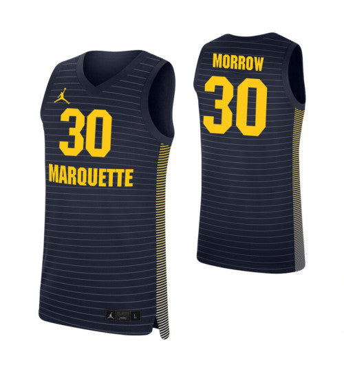 Marquette Golden Eagles 30 Ed Morrow Navy College Basketball Jersey | Stitched Jersey RTJS 3254