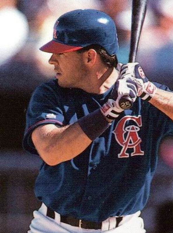 Jim Edmonds California Angels 1995 Throwback Alternate Baseball Stitched Jersey jersey front view