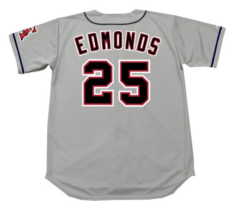 Jim Edmonds California Angels 1996 Throwback Away Baseball Stitched Jersey jersey front view