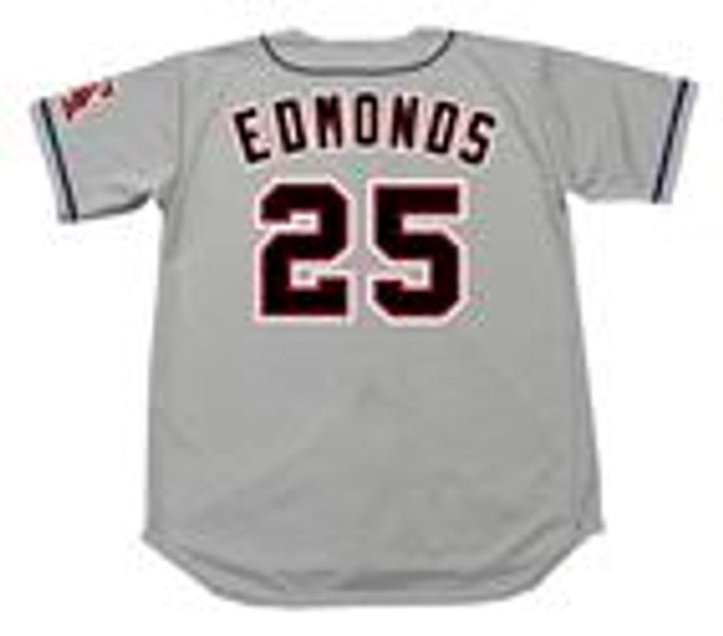 Jim Edmonds California Angels 1996 Throwback Away Baseball Stitched Jersey jersey front view