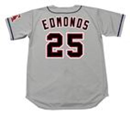 Jim Edmonds California Angels 1996 Throwback Away Baseball Stitched Jersey jersey front view