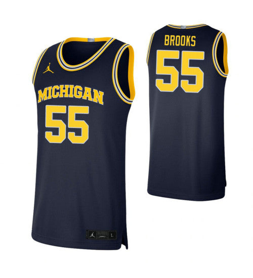 Michigan Wolverines 55 Eli Brooks Navy College Basketball Jersey 3288 | Stitched Jersey RTJS 8460