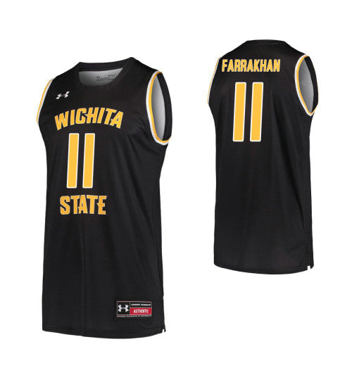 Eli Farrakhan Wichita State Shockers Black stitched throwback college basketball jersey