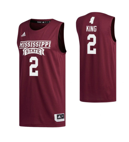 Mississippi State Bulldogs 2 Elias King College Basketball Jersey Maroon | Stitched Jersey RTJS 8357