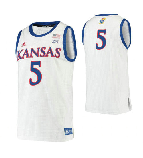 Elijah Elliott Kansas Jayhawks White College Basketball Jersey | Stitched Jersey RTJS 4620