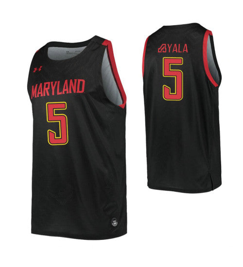 Maryland Terrapins 5 Eric Ayala College Basketball Jersey Black | Stitched Jersey RTJS 9034