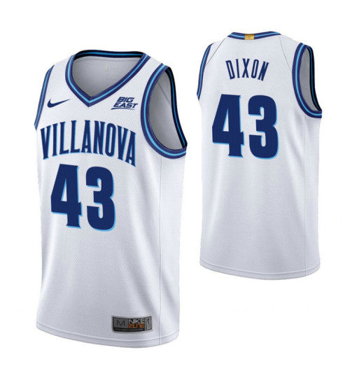 Villanova Wildcats 43 Eric Dixon White College Basketball Jersey | Stitched Jersey RTJS 6273
