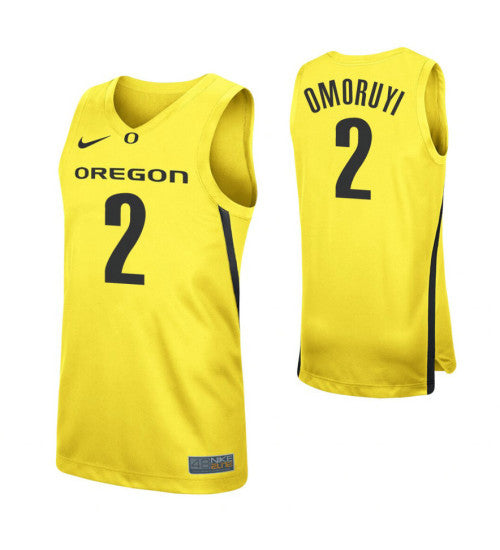 Oregon Ducks #2 Eugene Omoruyi Yellow College Basketball Jersey stitched college jersey