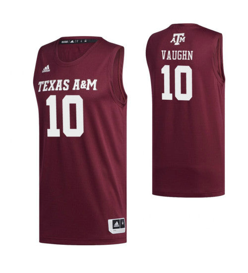 Texas Aampm Aggies Everett Vaughn #10 Maroon stitched throwback college basketball jersey