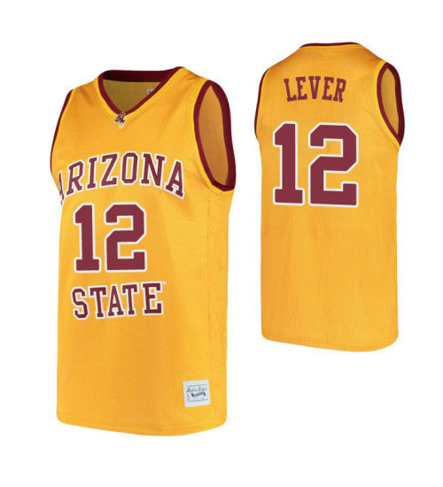 Arizona State Sun Devils 12 Fat Lever Alumni College Basketball Jersey Gold | Stitched Jersey RTJS 5670