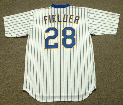 Milwaukee Brewers Prince Fielder 1980s Cooperstown MLB jersey front view