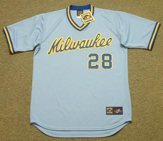 PF MB Milwaukee 1980s Cooperstown Throwback Away Stitched Jersey, Vintage Baseball Jersey, Retro Sewn Jersey