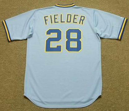 Milwaukee Brewers Prince Fielder 1980s Cooperstown MLB jersey front view