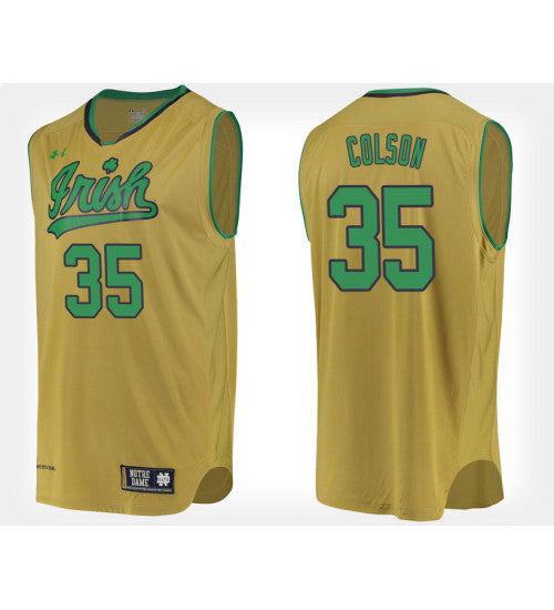 Notre Dame Fighting Irish #35 Bonzie Colson Gold Alternate College Basketball Jersey stitched college jersey