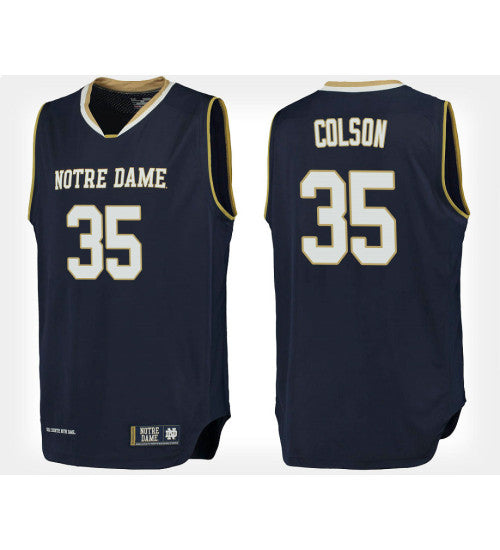 Notre Dame Fighting Irish #35 Bonzie Colson Navy Home College Basketball Jersey stitched college jersey
