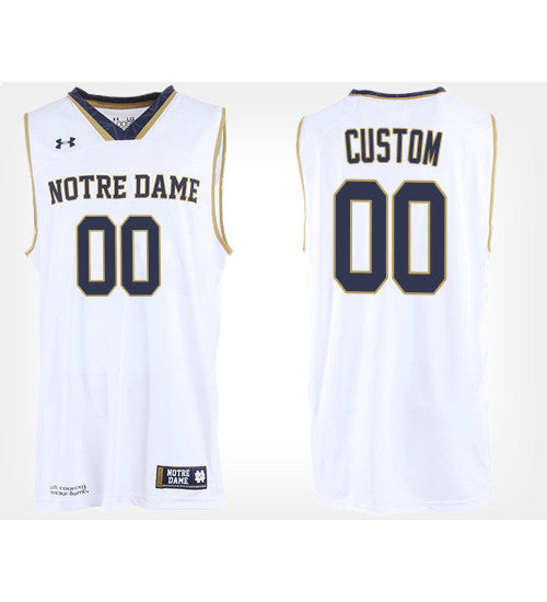 Notre Dame Fighting Irish 00 Custom White Road Jersey College Basketball | Stitched Jersey RTJS 7882