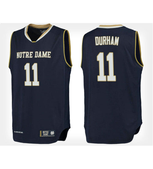 Notre Dame Fighting Irish #11 Juwan Durham Navy Home College Basketball Jersey stitched college jersey