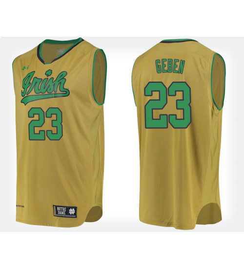 Notre Dame Fighting Irish 23 Martinas Geben Gold Alternate College Basketball Jersey | Stitched Jersey RTJS 7849