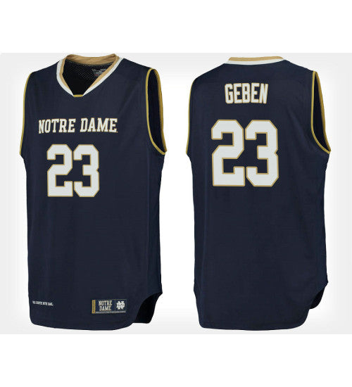 Notre Dame Fighting Irish #23 Martinas Geben Navy Home College Basketball Jersey stitched college jersey
