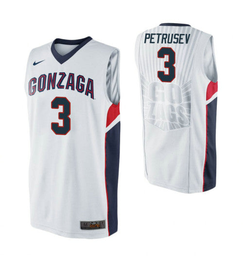 Gonzaga Bulldogs 3 Filip Petrusev White College Basketball Jersey | Stitched Jersey RTJS 4339