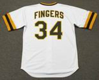 San Diego Padres Rollie Fingers 1970s Cooperstown MLB jersey front view