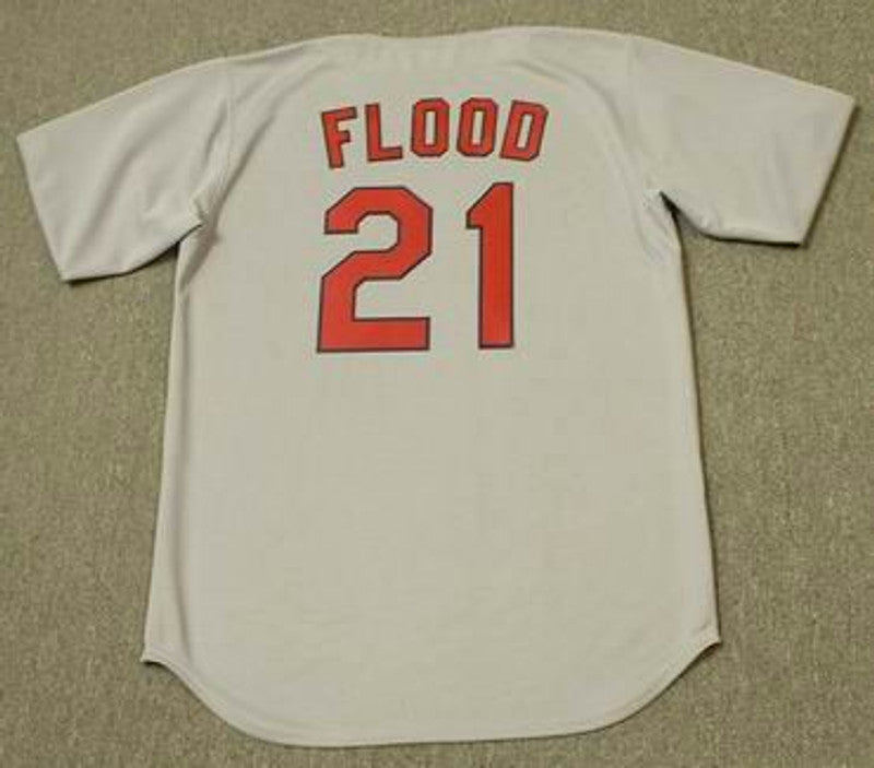 Curt Flood St Louis Cardinals 1967 Cooperstown Throwback Away Stitched Jersey jersey front view