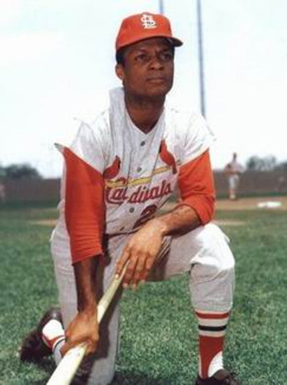 Curt Flood St Louis Cardinals 1967 Cooperstown Throwback Away Stitched Jersey jersey front view