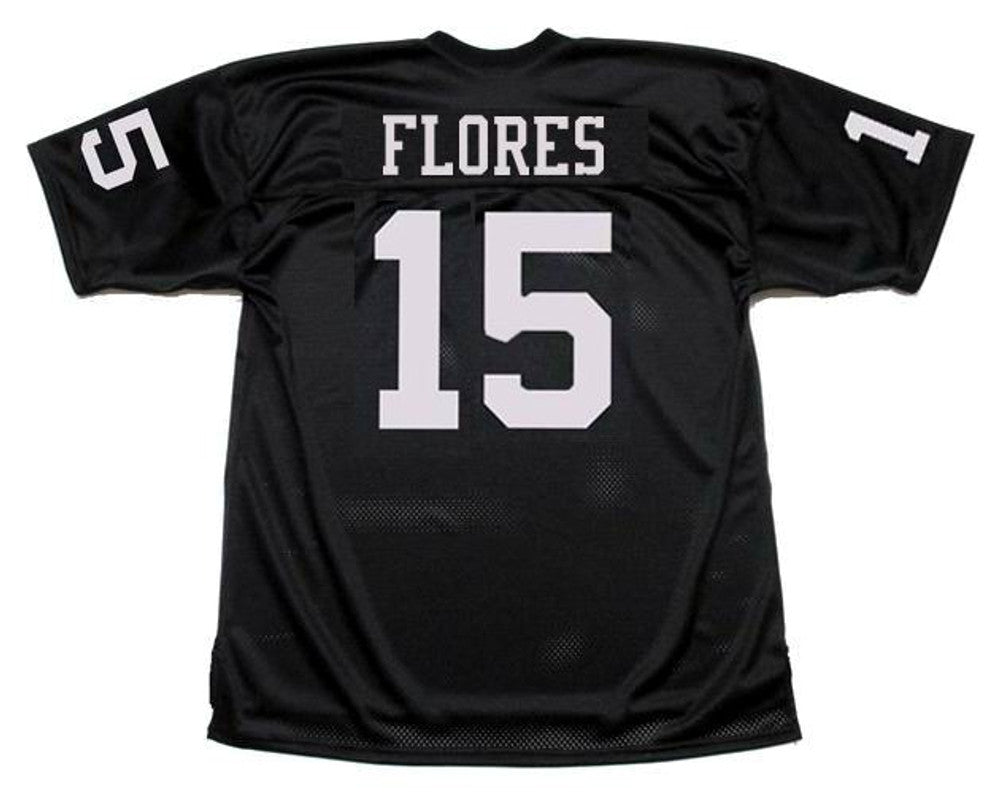 Oakland Raiders Tom Flores NFL jersey front view