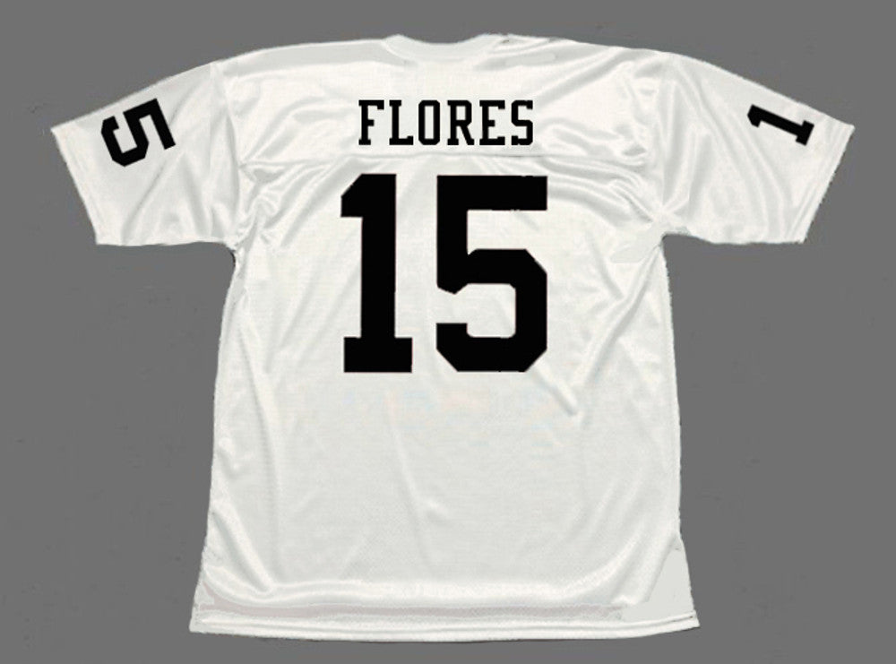 Oakland Raiders Tom Flores NFL jersey front view