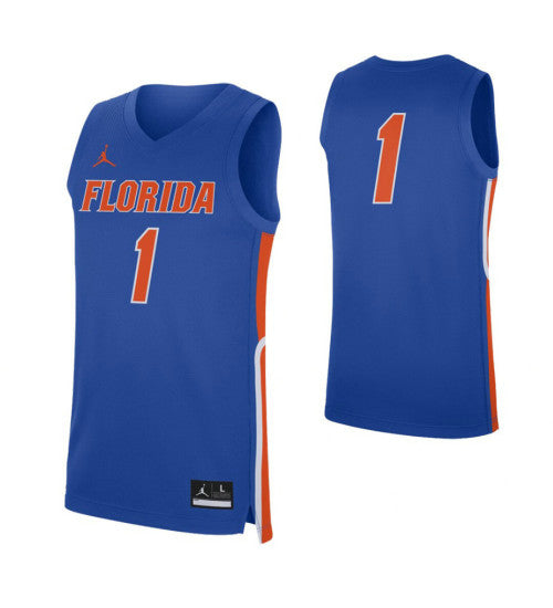 Florida Gators 1 College Basketball Jersey Royal | Stitched Jersey RTJS 4610