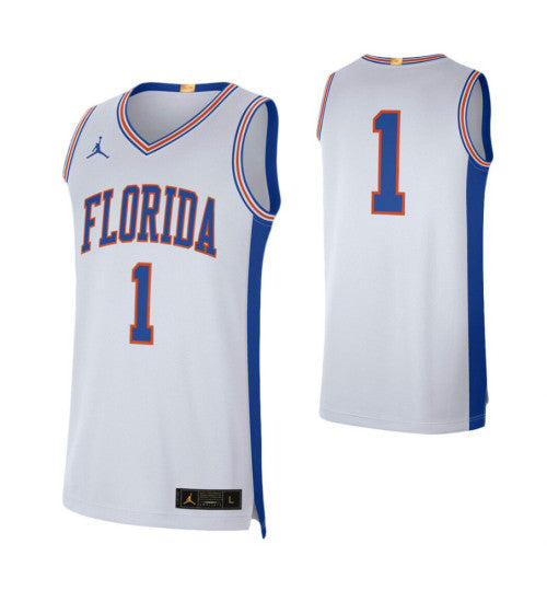Florida Gators Retro Limited College Basketball Jersey White stitched retro jersey