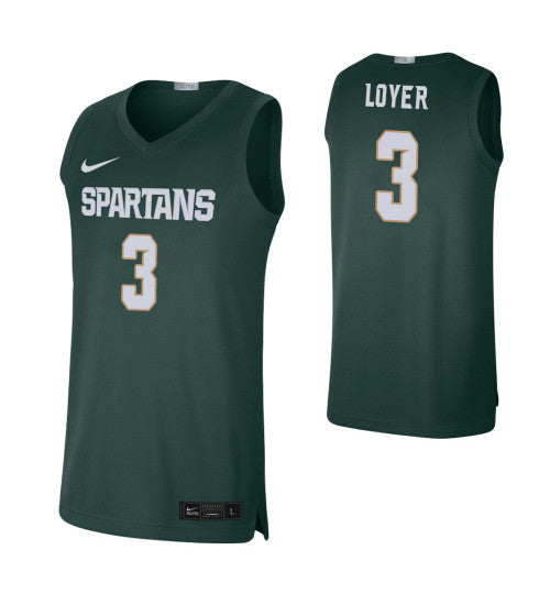 Michigan State Spartans #3 Foster Loyer Green College Basketball Jersey 8772 stitched college jersey