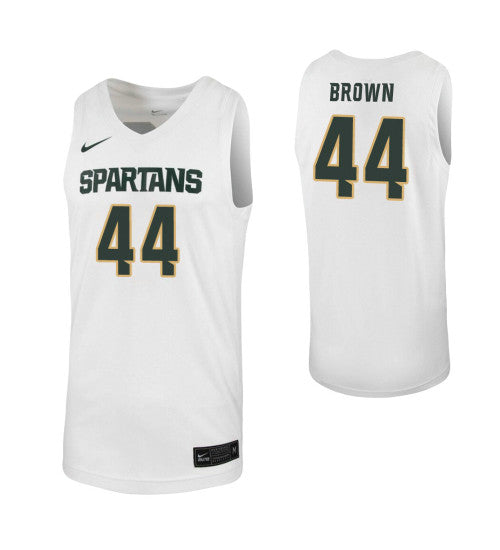 Michigan State Spartans #44 Gabe Brown White College Basketball Jersey 8827 stitched college jersey