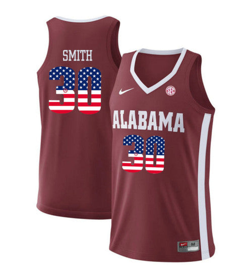 Alabama Crimson Tide 30 Galin Smith College Basketball Jersey Red 5960 | Stitched Jersey RTJS 5788