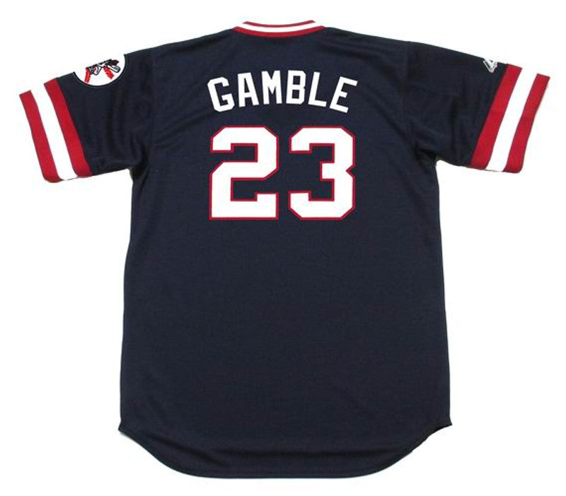 Cleveland Indians Oscar Gamble Cooperstown MLB jersey front view