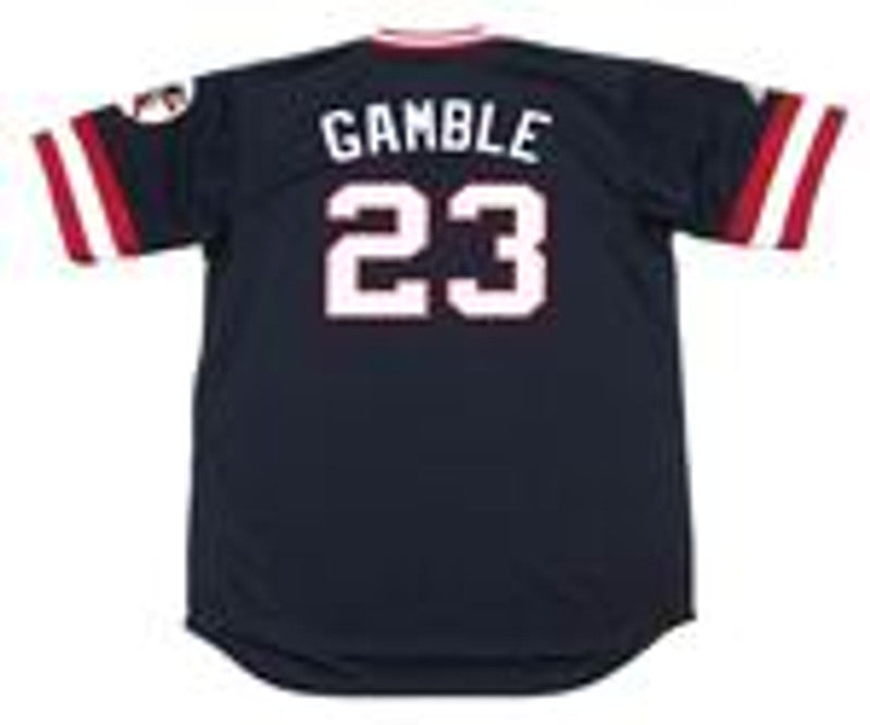 Cleveland Indians Oscar Gamble Cooperstown MLB jersey front view
