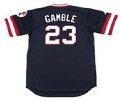 Cleveland Indians Oscar Gamble Cooperstown MLB jersey front view
