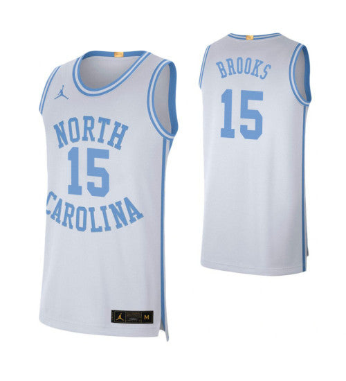 North Carolina Tar Heels #15 Garrison Brooks Retro Limited College Basketball Jersey White stitched college jersey