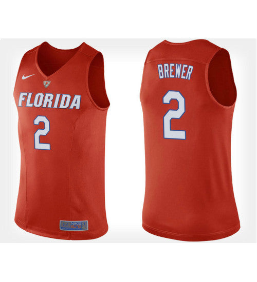 Florida Gators 2 Corey Brewer Orange Alternate College Basketball Jersey stitched retro jersey