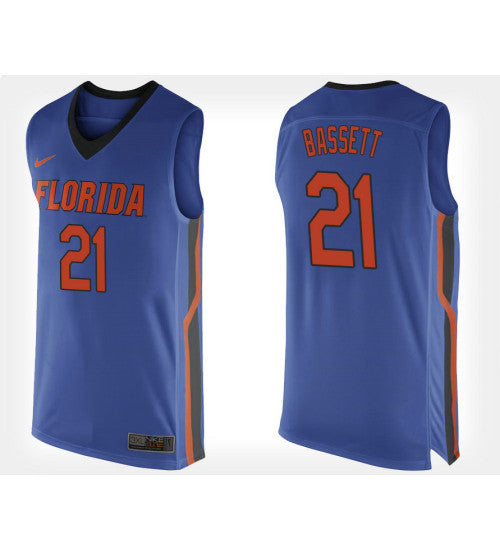 Florida Gators 21 Dontay Bassett Blue Home College Basketball Jersey | Stitched Jersey RTJS 4588