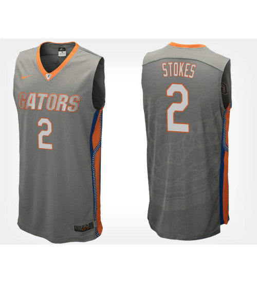 Florida Gators 2 Isaiah Stokes Gray Road College Basketball Jersey | Stitched Jersey RTJS 4590