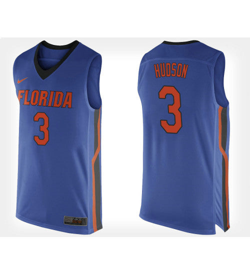 Florida Gators 3 Jalen Hudson Blue Home College Basketball Jersey stitched retro jersey