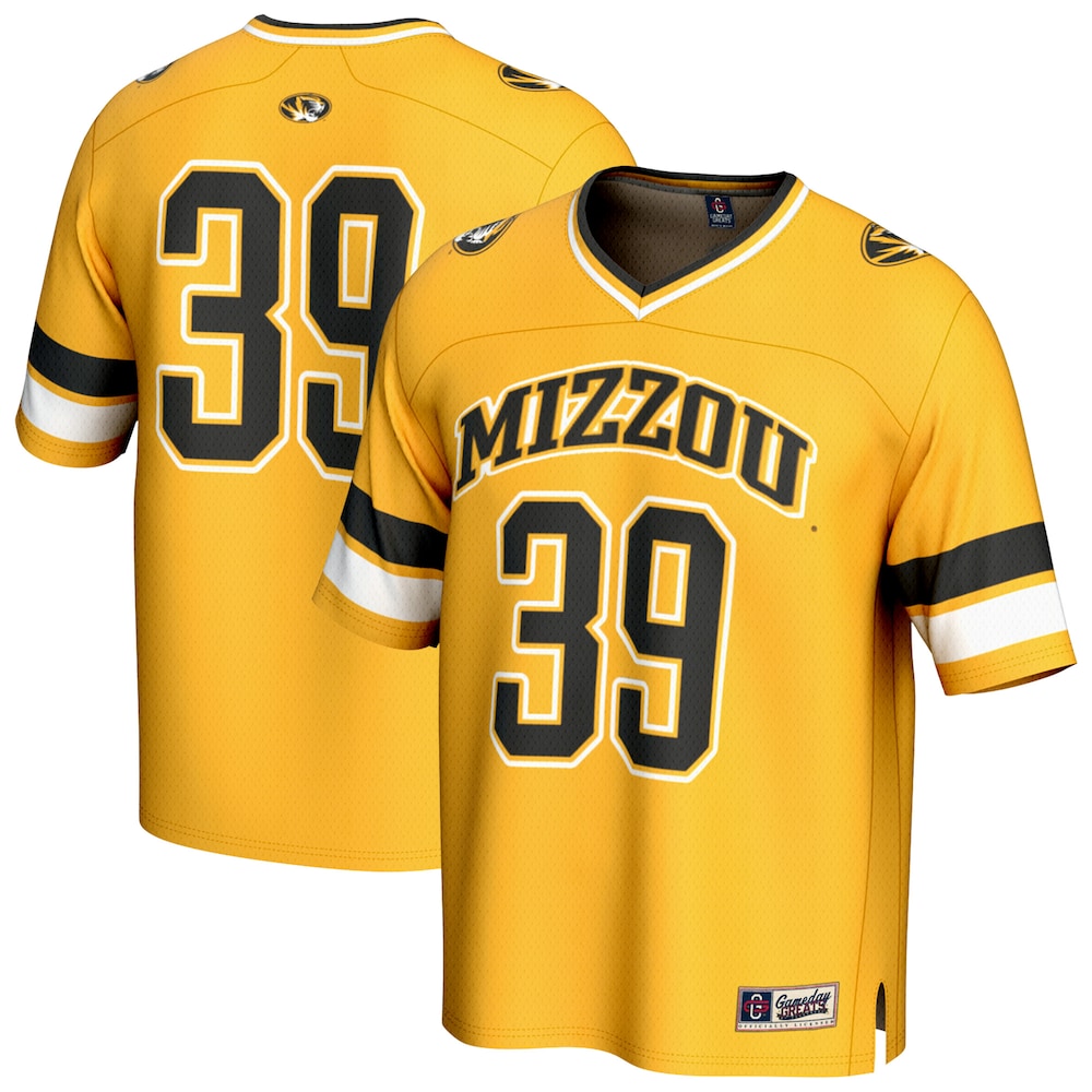 Gameday Greats 39 Gold Missouri Tigers Lightweight Collegiate Football Fashion Jersey - retro stitched football jersey for Gameday Greats fans