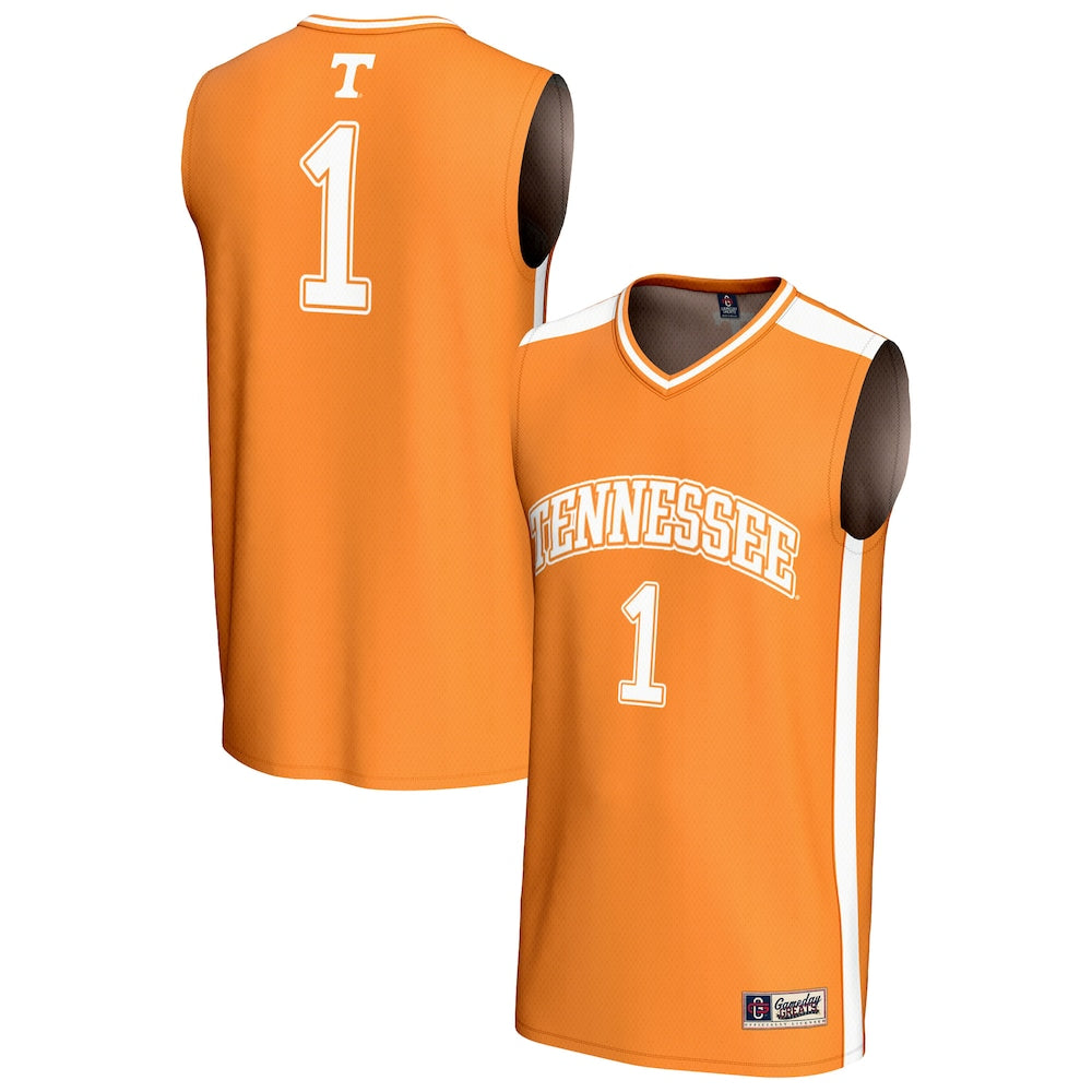 Gameday Greats 1 Tennessee Orange Tennessee Volunteers Lightweight Collegiate Basketball Fashion Jersey - retro stitched basketball jersey for Gameday Greats fans