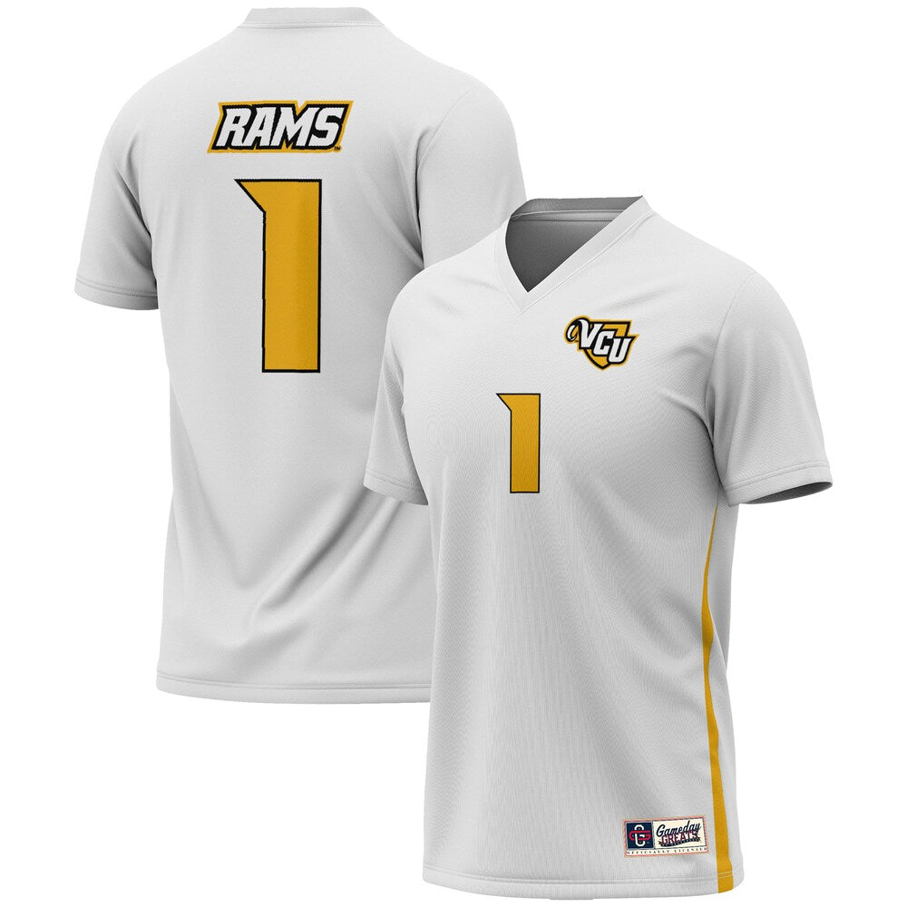 Gameday Greats 1 White Vcu Rams Soccer Lightweight Fashion Jersey - retro stitched jersey jersey for Gameday Greats fans