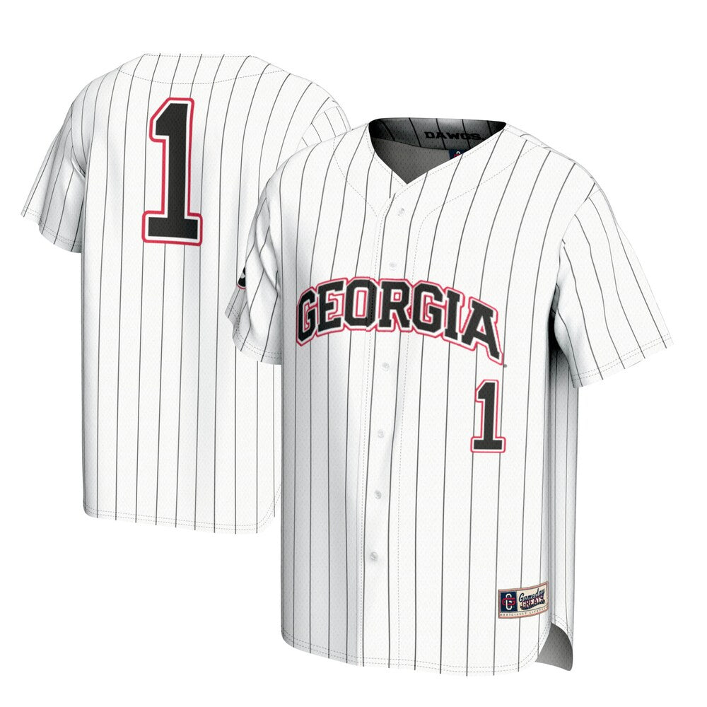 Gameday Greats 1 White Georgia Bulldogs Lightweight Baseball Jersey - retro stitched baseball jersey for Gameday Greats fans